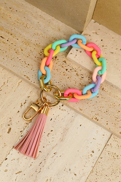 Multicolor Acrylic Chain Keychain