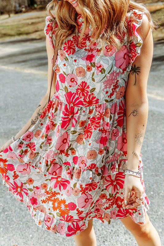 Ruffled Boho Tank Floral Dress