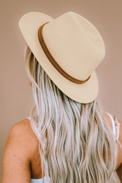 Beige Casual Wide Brim Floppy Hat