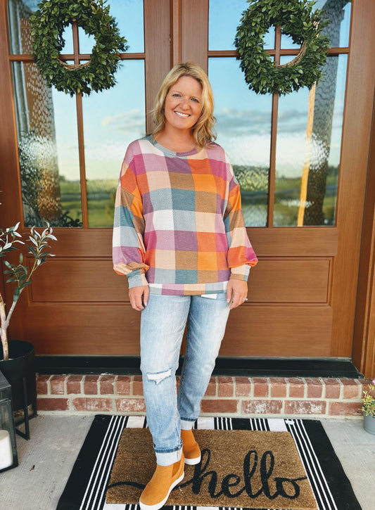 Fall Into Plaid Lightweight Sweater