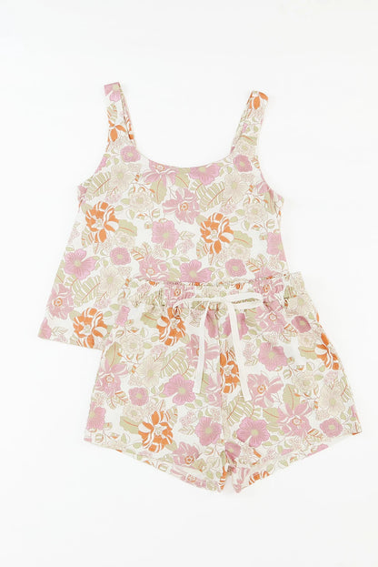 White/Pink Floral Lounge Set