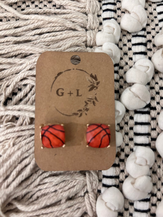 Basketball Square Earrings