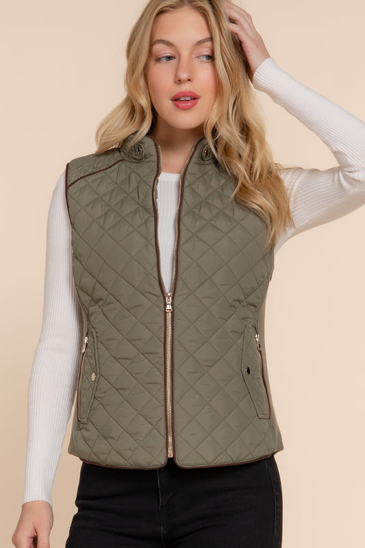 Olive Quilted Vest