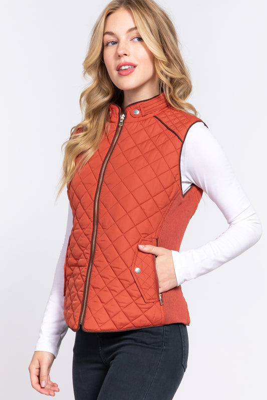 Rust Quilted Vest