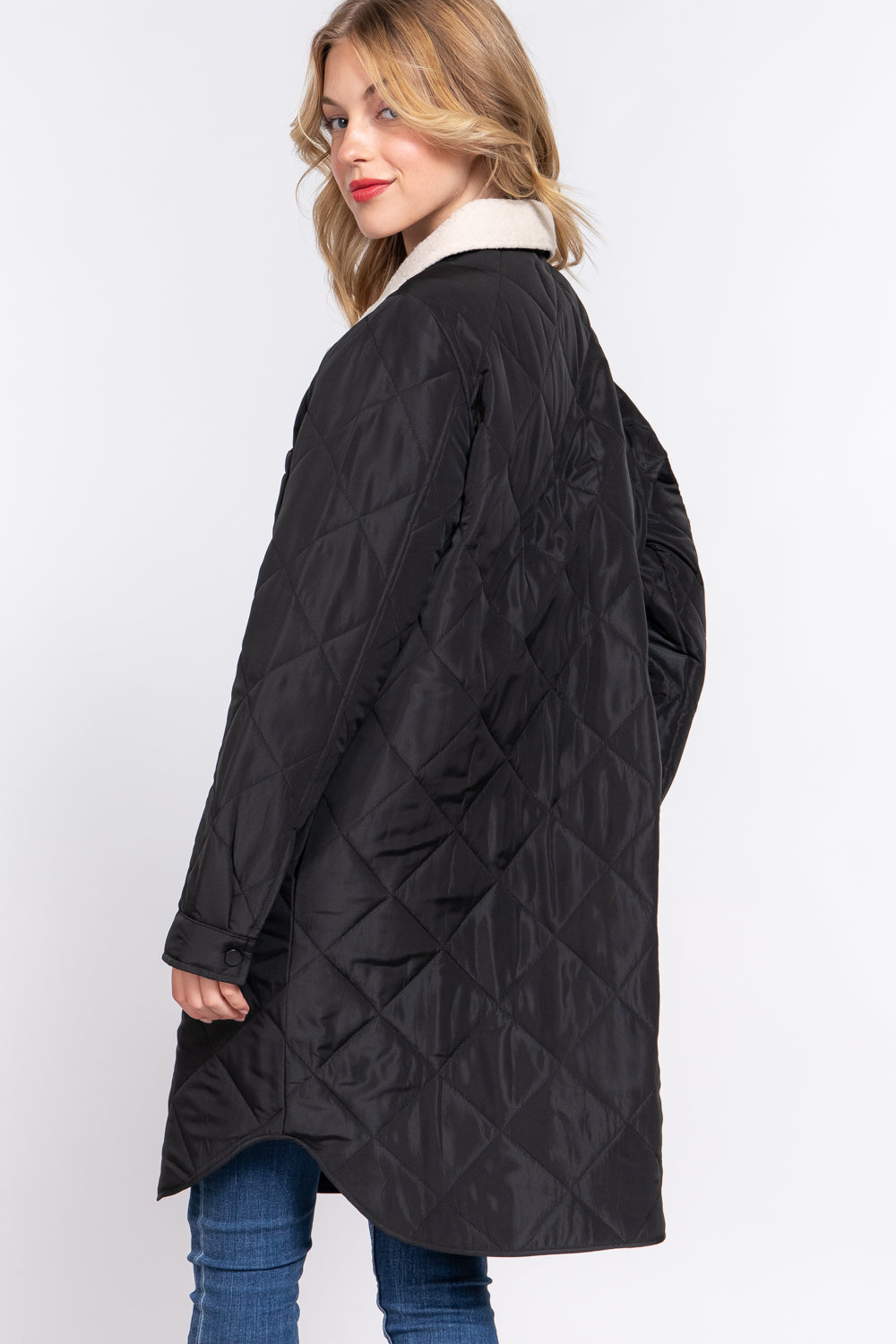 Black Long Quilted Puffer Jacket