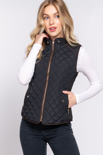 Black Quilted Vest