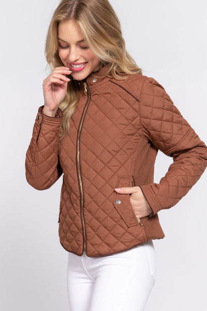 Camel Quilted Jacket