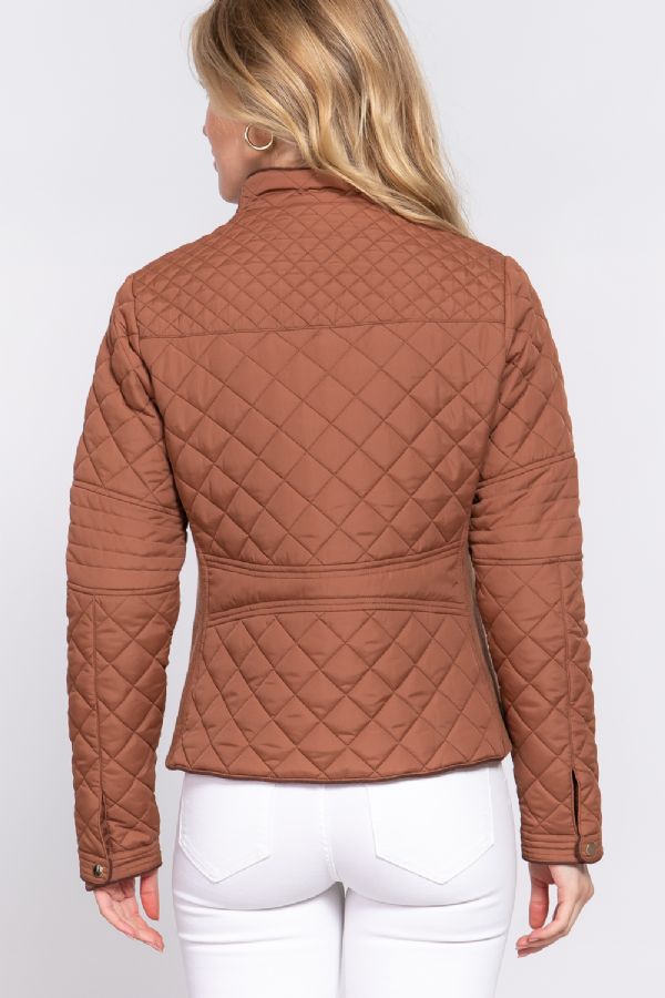 Camel Quilted Jacket