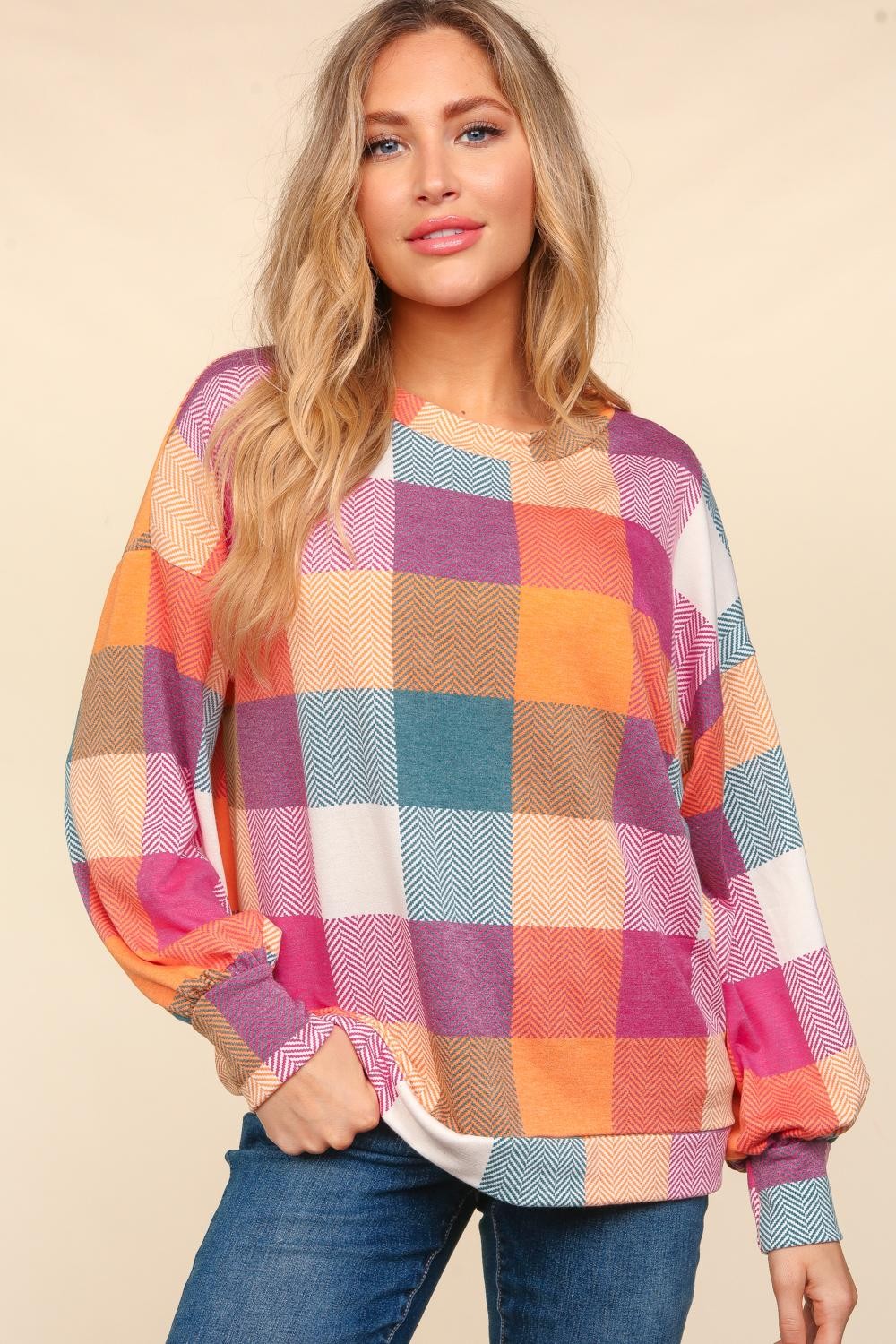 Fall Into Plaid Lightweight Sweater