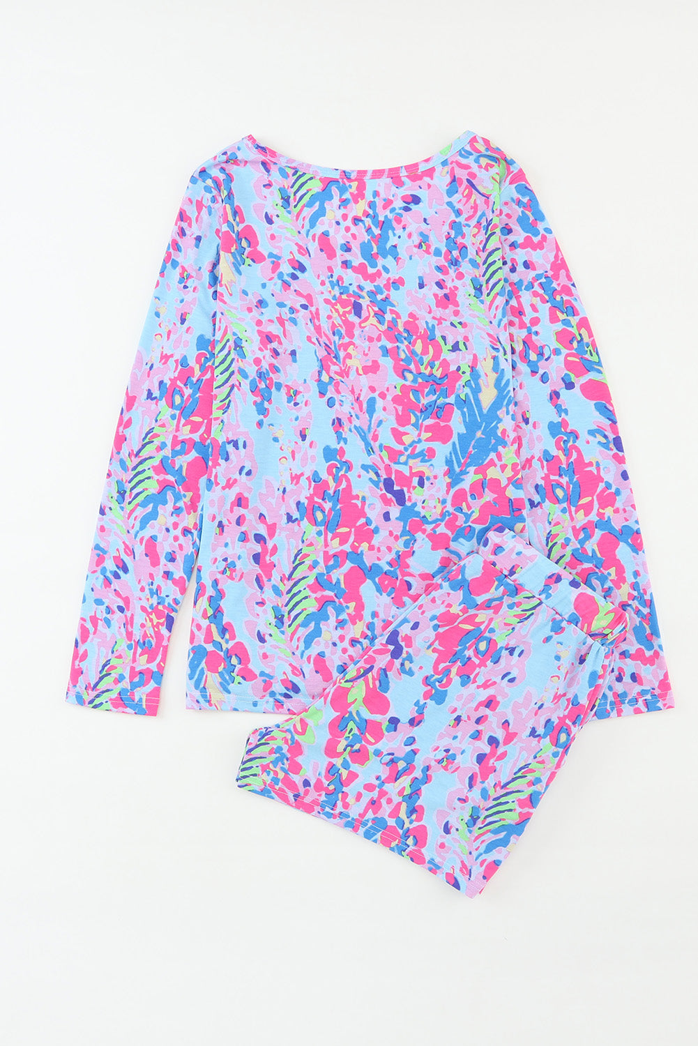 Blue Floral Long Sleeve Lounge Set