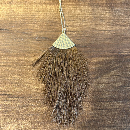 Brown Tassel Pendant Necklace