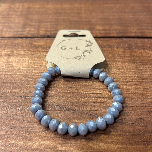 Gray Single Piece Beaded Bracelet